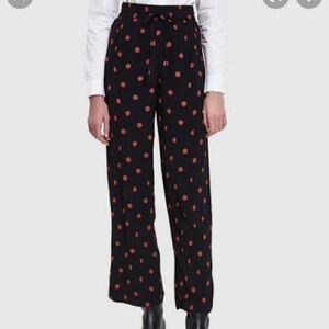 Ganni high-waisted polka dot crepe pants